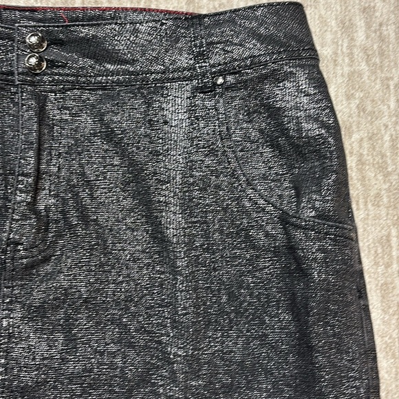 Sz 18 Glitter shiny black mini skirt Lane Bryant stretchy! - Picture 4 of 5